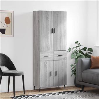 Armário Alto vidaXL | 69,5x34x180 cm | Derivados de madeira sonoma cinza - 1