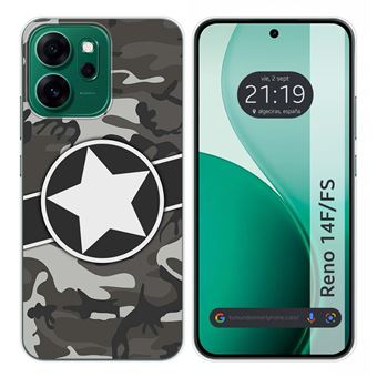 Capa Tumundosmartphone de silicone para Oppo Reno 14 FS / 14FS 5G | Design de camuflagem 02 desenhos - 1