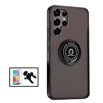 Kit Phonecare Película de Vidro Temperado 5D Full Cover + Capa Anti-Impact Clear Armor Ring + Suporte Magnético de Carro Reforçado para Samsung Galaxy S22 Ultra 5G - 1