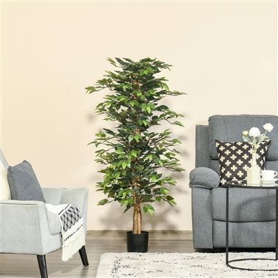 Planta Artificial De Peva Pp Bambú Homcom Ø15x90 Cm-verde con