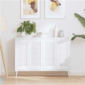 Portas de armário vidaXL com design de persiana | 4 Peças | 69x29,5 cm | branco - 1