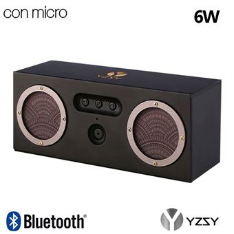 Coluna Deluxe YZSY Bluetooth Tambor Natural Bamboo Halma