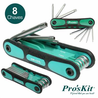 Conjunto De 8 Chaves Torx Proskit com Furo - 1