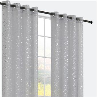 Cortinas BOD HOME Dolly com Estrelas Prateadas | Cinzo Escuro | 140x260cm - 1