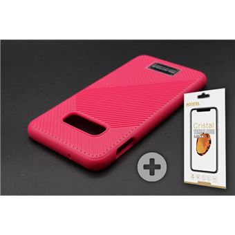 Película de Vidro Temperado + Capa skyhe para Samsung Galaxy S10e Gel Stripes Vermelho - 1