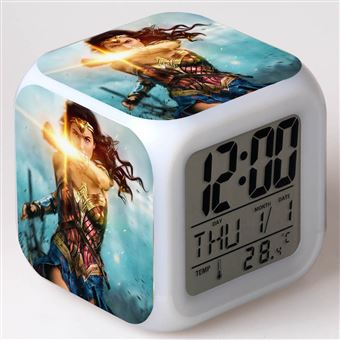Despertador Infantil HSMY | LED | Multifuncional Colorido | Wonder Woman 15 - 1