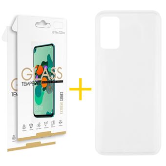 Conjunto 2 X Película de Vidro + Capa skyhe para Oppo A54 5G Silicone Liso - Transparente Clear - 1