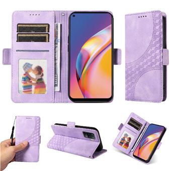Capa FLOODKING para OPPO A94 4G | Design Acolchoado | Couro PU Premium | Roxo - 1