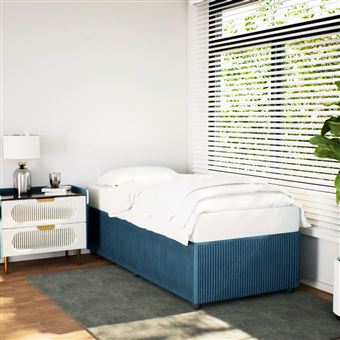 Estrutura de cama vidaXL | 90x200 cm | veludo azul - 1