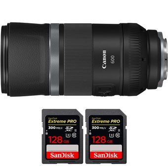 Canon RF 600mm f/11 IS STM + 2 SanDisk 128GB Extreme PRO UHS-II SDXC 300 MB/s + PDF 15 Técnicas para Melhorar as suas Fotografias - 1