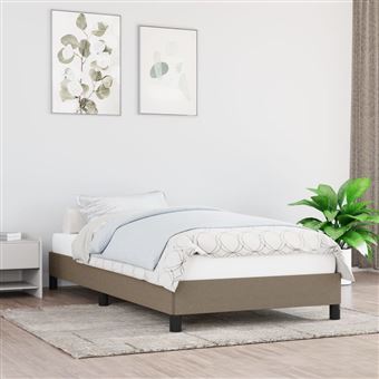 Estrutura de Cama vidaXL | 90x200 cm | tecido cinza-acastanhado - 1