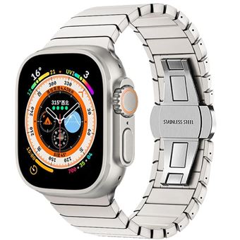 Bracelete titânio em Aço inoxidável Antiimpacto | para Apple Watch Series 9 41mm | Cinza escuro - 1