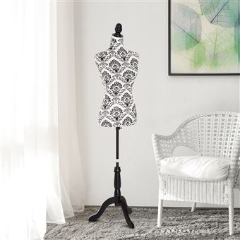 Busto de Senhora Manequim Feminino de Costura HOMCOM para Modistas Exposição Altura Ajustável a 130-168cm