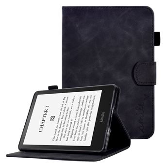 Capa PU padrão de coração de amor com suporte e suporte de cartão Magunivers para Amazon Kindle Paperwhite 5 (2021) - preto - 1