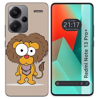 Capa Tumundosmartphone de silicone para Xiaomi Redmi Note 13 Pro+ Plus 5G design desenhos de leão - 1
