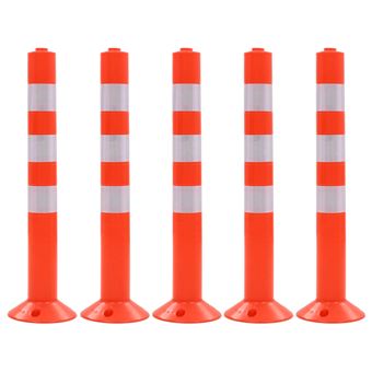 Poste de Amarração vidaXL para Controlo do Trânsito 5 Peças Plástico 75 Cm - 1