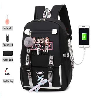 Mochila Escolar DreamWorks | BlackPink | 30 x 16 x 47 cm | Preto 3595 - 1