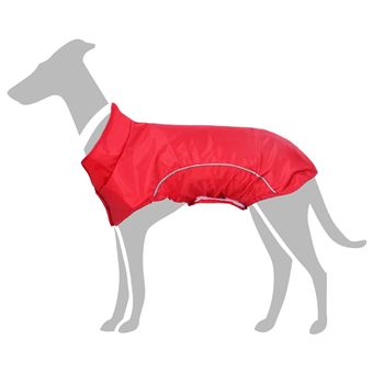 Capa de chuva para cães vidaXL com tiras reflectoras | vermelho | 3XL - 1