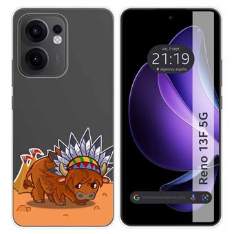Capa TUMUNDOSMARTPHONE de Silicone Transparente para Oppo Reno 13F 4G / 13 F 5G Desenhos de design de búfalo - 1