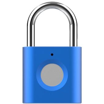 Cadeado com Impressão Digital Elinksmart P3 Micro USB Ip65 Liga de Zinco - Azul - 1