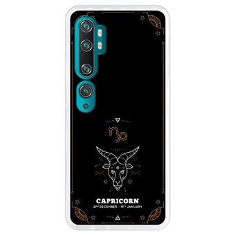 Capa Hapdey para Xiaomi Mi Note 10 - Note 10 Pro - CC9 Pro | Silicone Flexível em TPU | Design Zodíaco Capricórnio - Transparente