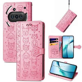 Capa FLOODKING para Nothing Phone 3A | Flip | PU | Porta-Cartões | Rosa - 1
