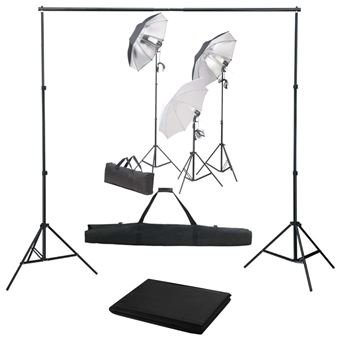 Kit de Estúdio Fotográfico vidaXL com conjunto de iluminação e fundo - 1