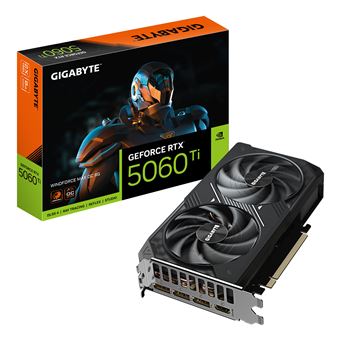 Placa de Vídeo GIGABYTE GeForce RTX 5060 Ti WINDFORCE MAX OC 8G | Preto - 1