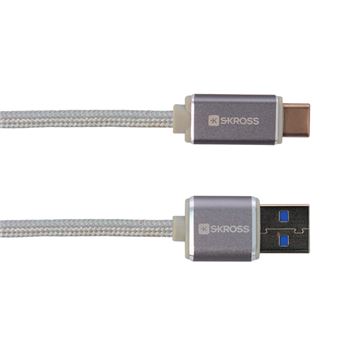 Cabo USB Skross 2.700243 1m USB A USB C Prateado