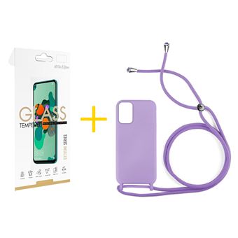 Pack Skyhe 1 x Película de Vidro Temperado 2.5D + Capa para Xiaomi Redmi 10 2022 Gel Rope Lilás - 1