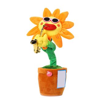Peluche Interactivo Infantil Arzopa® Dancing Flor do Sol Saxofone 001 |Repete Audição |120 Canções - Laranja - 1