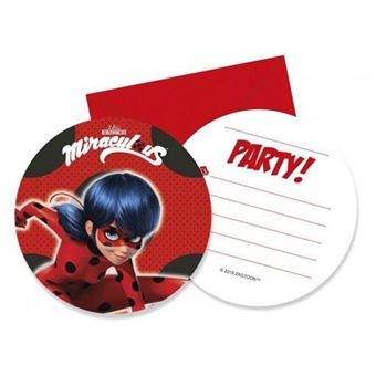 Cartões e Envelopes de Convite para Festa / Invitations Party Decorata Party Ladybug | 6 Unidades - Vermelho - 1