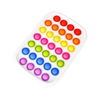 Brinquedo Anti Stress Lionvolant Push Pop Bubble Sensory Fidget Toy - Caixa Quadrada Branca Colorida - 1