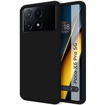 Capa Tumundosmartphone de silicone líquido ultramacio para Xiaomi Poco X6 Pro 5G preta - 1