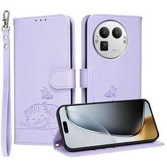 Capa FOXDOCK para Realme GT8 Pro | Flip | Bloqueio RFID | Fecho Magnético | Pele Sintética | Alça de Pulso Amovível | Roxo - 1
