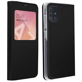 Capa Protetora Avizar para Samsung Galaxy A71 | Bolsa | Janela Notificações - Preto - 1