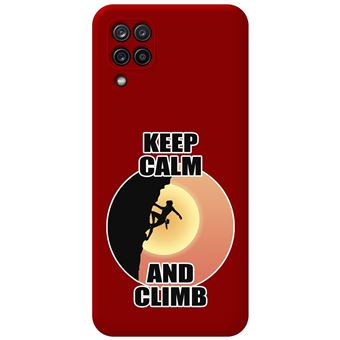 Capa Tumundosmartphone de silicone líquido vermelho para Samsung Galaxy A12 / M12 design Mulher Escalada Desenhos - 1