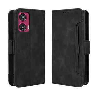 Capa FOXDOCK Protetora para Motorola Edge 50 Fusion 5G | Suporte e Flip de couro PU | À Prova de Choque | Preto - 1