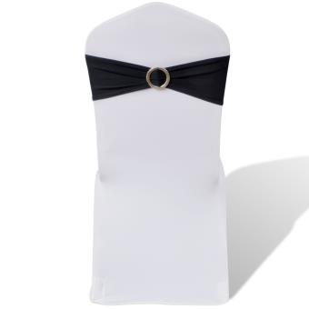 Banda Decorativa vidaXL para Cadeira em Preto com Fivela Diamante - 1