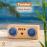 Coluna Deluxe YZSY Bluetooth Tambor Natural Bamboo Blue Denim_0