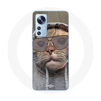 Capa Maniacase para Xiaomimi 12 / 12X Gato Com Capuz Foto Engraçada Animais - 1