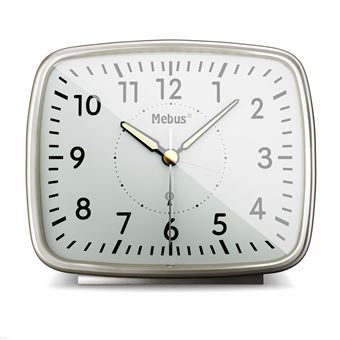 Despertador Mebus Radio | Prateado, Branco - 1