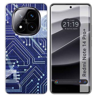 Capa TUMUNDOSMARTPHONE de silicone para Xiaomi Redmi Note 14 Pro+ Plus 5G Desenhos de design de circuito - 1