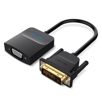 Conversor DVI Vention para VGA com Fonte de Alimentação USB | 0.15 m - Preto Metalizado - 1