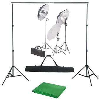Kit de Estúdio Fotográfico vidaXL com conjunto de iluminação e fundo - 1