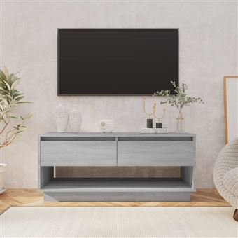Móvel de TV vidaXL | 102x41x44 cm | aglomerado cor sonoma cinzento - 1