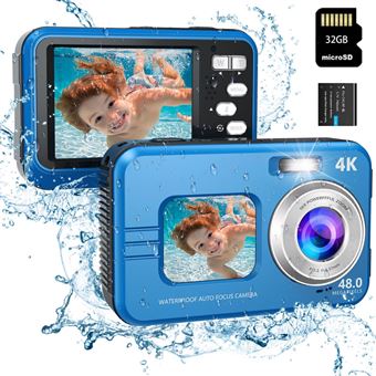 Câmara digital para desporto DUDAO WDC901 | à prova d'água 3.5m | 4K | 48MP | autofocus 16x zoom | 2,8" | 32G | Azul - 1