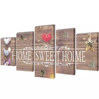 Quadro Políptico vidaXL design Home Sweet Home 200 x 100 cm - 1