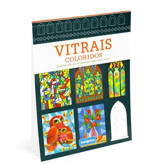 Livro de Colorir Vitrais Europrice PIA1636-B | Rosa - 1