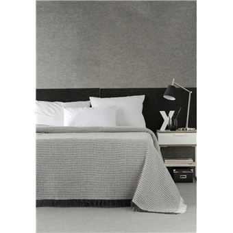 Colcha Multiusos ESTORALIS NIDO | Manta Foulard Para Sofá e Cama | 230 x 260 cm | Cinza - 1